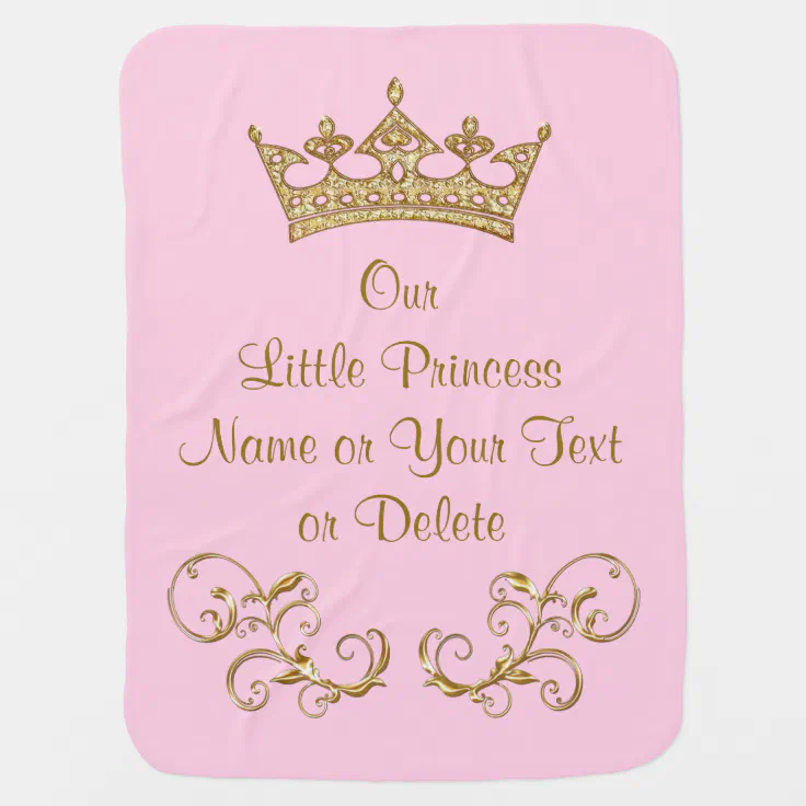 Personalised Princess Baby Blanket Embroidered Baby Blanket Princess Baby gift 