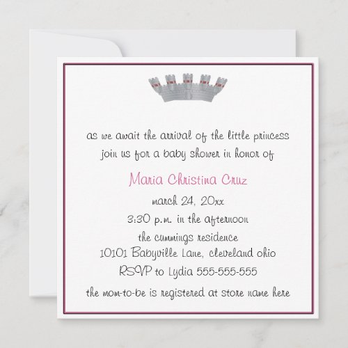 Our Little Princess Baby Shower Invitation