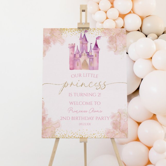 Our Little Princess Birthday Party Welcome Sign (Creator Uploaded)
