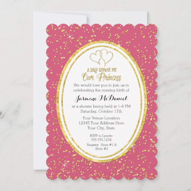 Our Little Princess Bokeh Sparkle Glitter Confetti Invitation (Front)