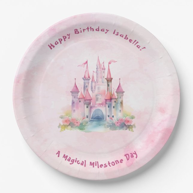 Our LIttle Princess is Turning One Birthday  Paper Plates (Front)