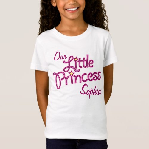 Our Little Princess named girls baby doll t_shirt