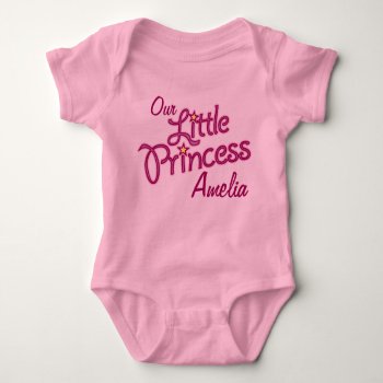 Our Little Princess Named Girls Ringer T-shirt Baby Bodysuit by Mylittleeden at Zazzle