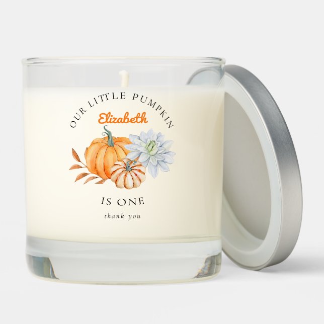 Our Little Pumpkin 1st Birthday Elegant Fall Cute Scented Candle (Lid)