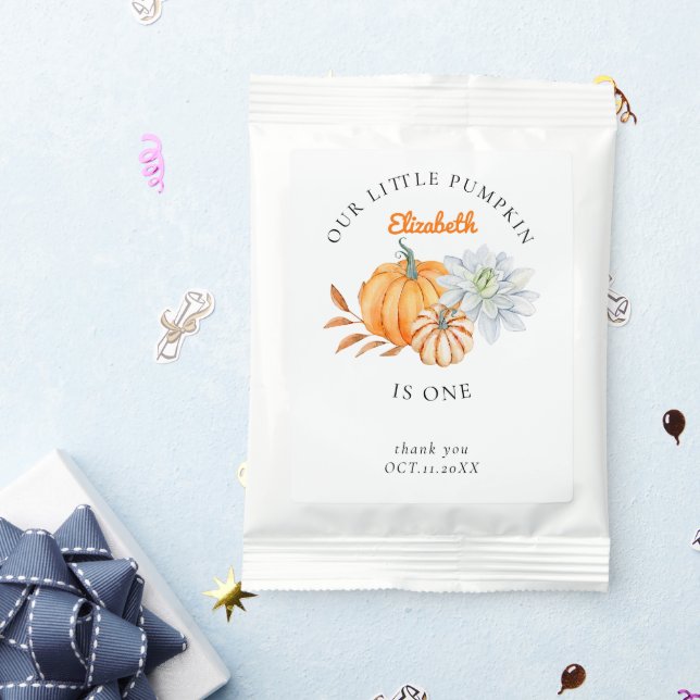 Our Little Pumpkin 1st Birthday Floral Elegant  Hot Chocolate Drink Mix (Packets)