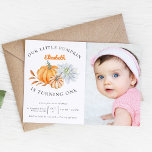 Our Little Pumpkin 1st Birthday Floral Fall Photo Invitation<br><div class="desc">Our little pumpkin is turning one elegant watercolor fall theme 1st birthday photo invitation.</div>