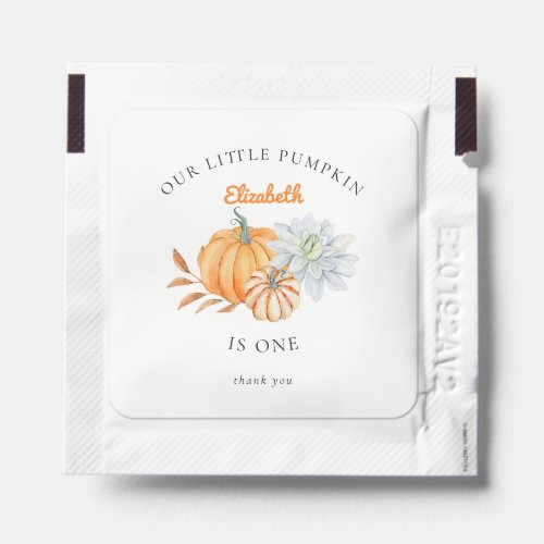 Our Little Pumpkin 1st Birthday Floral Watercolor  Hand Sanitizer Packet