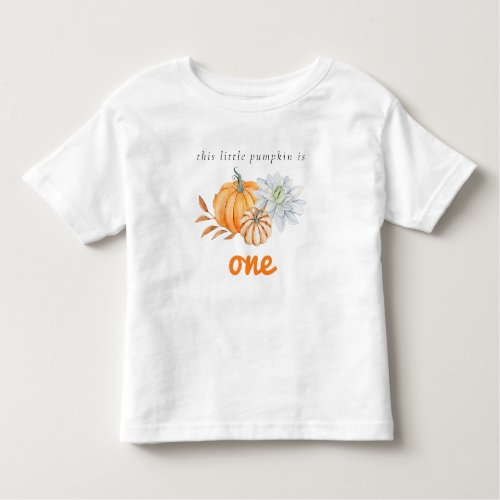 Our Little Pumpkin 1st Birthday Floral Watercolor Toddler T_shirt