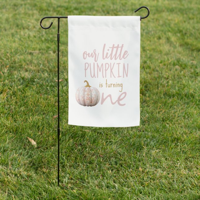 Our Little Pumpkin 1st Birthday  Garden Flag (In SItu)
