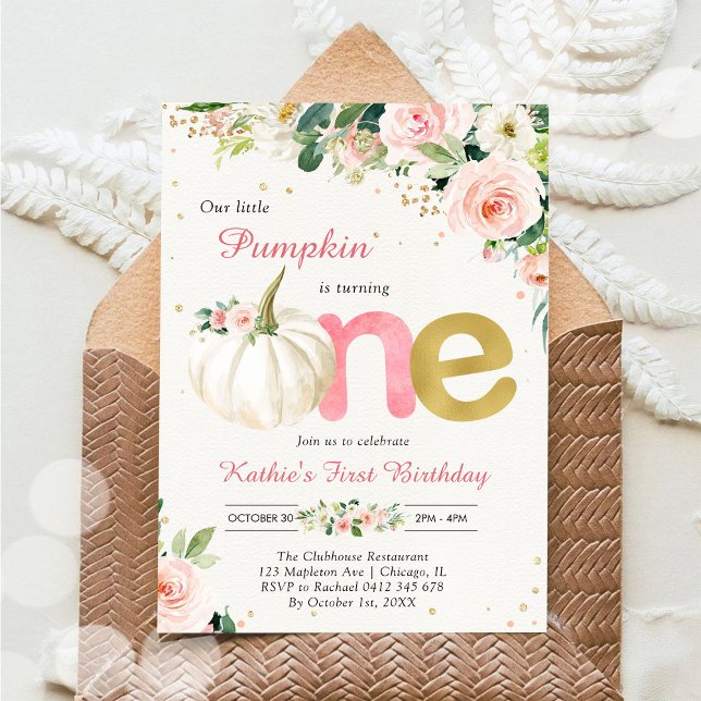 Our Little Pumpkin 1st Birthday Invitation (Creator Uploaded)