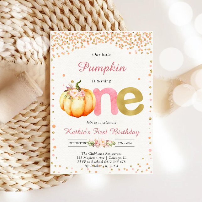 Our Little Pumpkin 1st Birthday Invitation (Creator Uploaded)