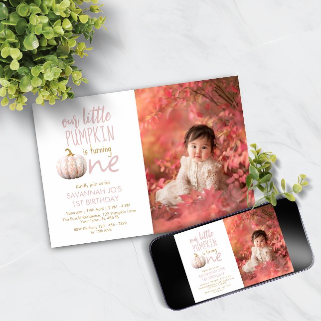 Our Little Pumpkin 1st Birthday  Invitation (Creator Uploaded)