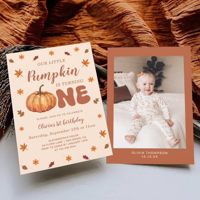 Our Little Pumpkin 1st Birthday Invitation (Creator Uploaded)