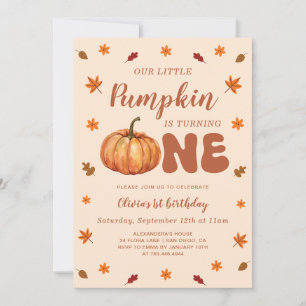Our Little Pumpkin 1st Birthday Invitation
