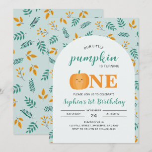 Our Little Pumpkin 1st Birthday  Invitation