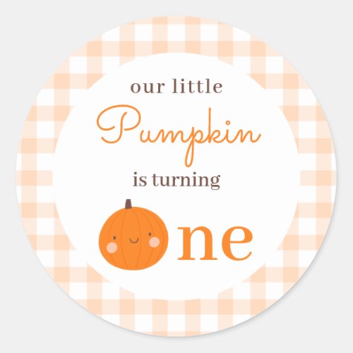 Our Little Pumpkin 1st Orange Fall First Birthday Classic Round Sticker