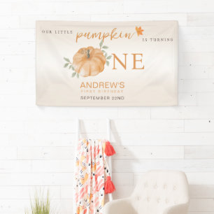 Our Little Pumpkin Autumn Fall First 1st Birthday Banner
