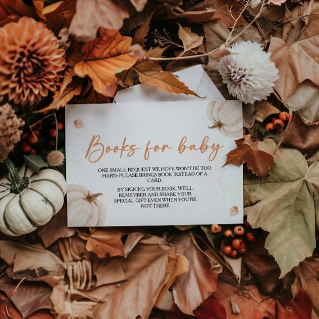 Our Little Pumpkin Baby Shower Book Request Enclosure Card (Creator Uploaded)