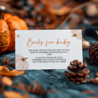 Our Little Pumpkin Baby Shower Book Request Enclosure Card