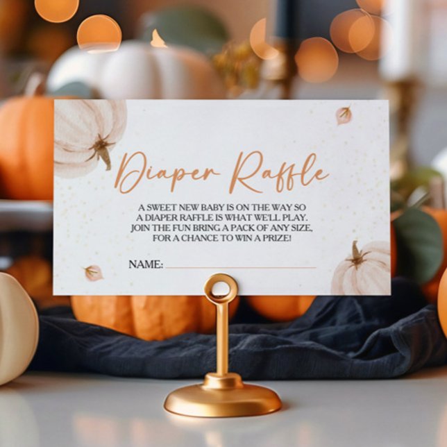 Our Little Pumpkin Baby Shower Diaper Raffle Enclosure Card (Creator Uploaded)