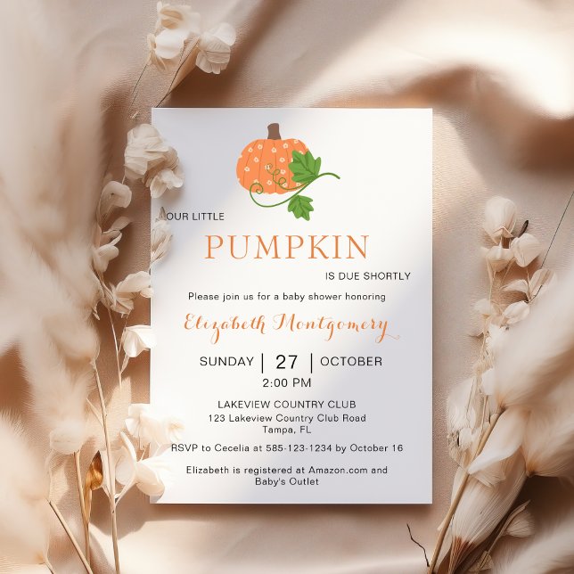 Our Little Pumpkin Baby Shower Invitation (Creator Uploaded)