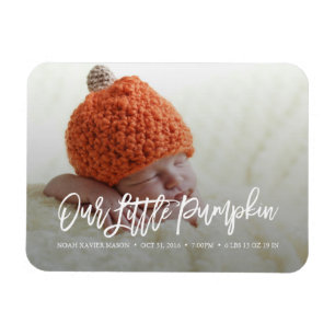 Our Little Pumpkin Birth Announcement Magnet