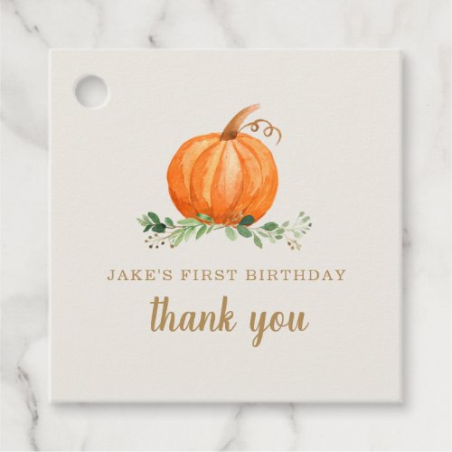 Our Little Pumpkin Birthday Favor Tag