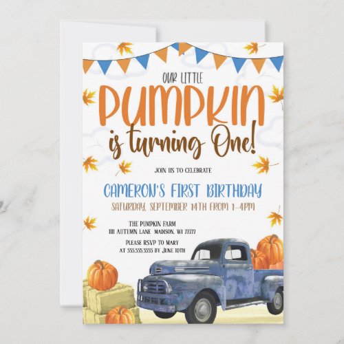 Our Little Pumpkin Birthday Invitation