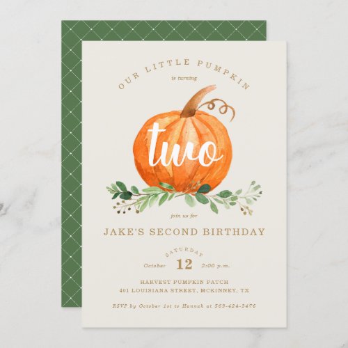 Our Little Pumpkin Birthday Invitation