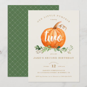 Our Little Pumpkin Birthday Invitation