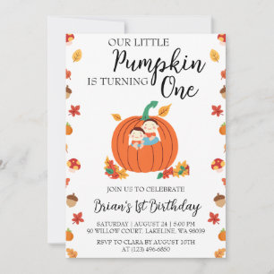 our little pumpkin birthday invitations