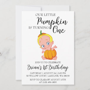 our little pumpkin birthday invitations