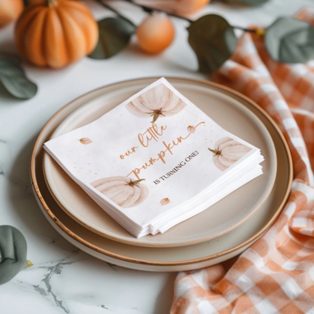 Our Little Pumpkin Birthday Napkins (Creator Uploaded)