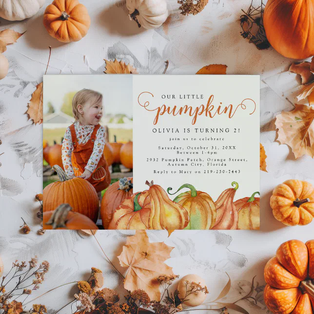 Our Little Pumpkin Birthday Party Invitation | Zazzle