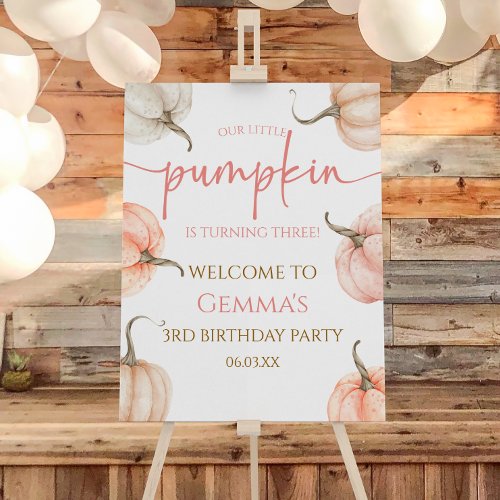 Our Little Pumpkin Birthday Party Welcome Sign