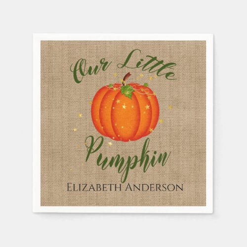 Our Little Pumpkin Birthday Personalized Napkins