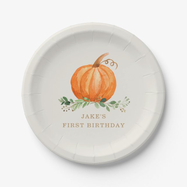 Our Little Pumpkin Birthday Plate (Front)