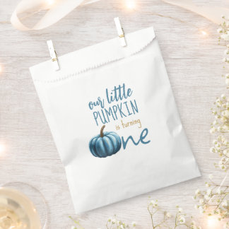 Our Little Pumpkin Blue 1st Birthday  Favor Bag