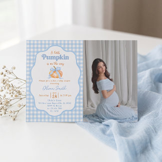 Our Little Pumpkin Blue Boy Baby Shower Invitation