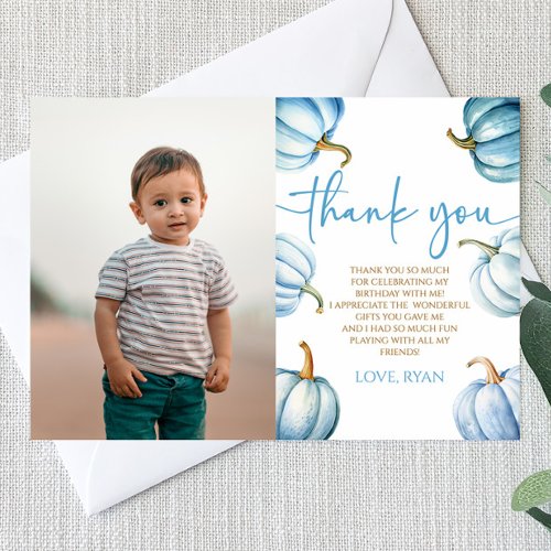 Our Little Pumpkin Blue Picture Birthday Party