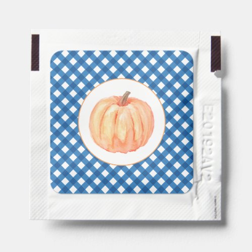 Our Little Pumpkin blue plaid first birthday Hand Sanitizer Packet