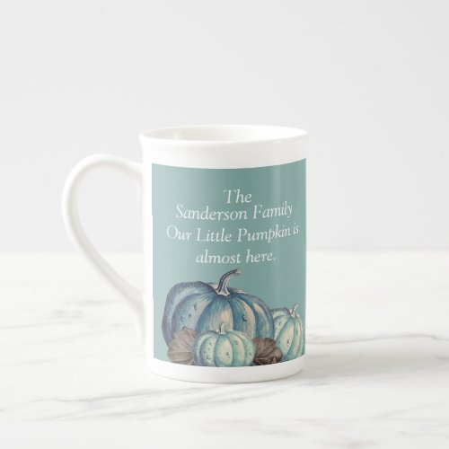 Our Little Pumpkin Blue Pumpkin Baby Shower Bone China Mug