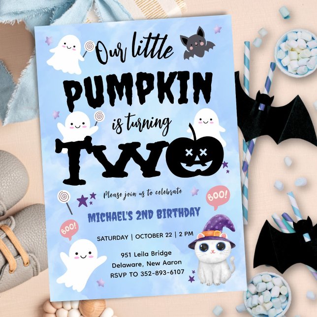 Our Little Pumpkin | Boy Halloween 2nd Birthday Invitation (Creator Uploaded)