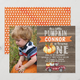 Our little pumpkin boy's first birthday invitation