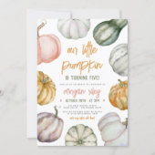 Our Little Pumpkin Cute Boho Fall Birthday Party Invitation (Front)
