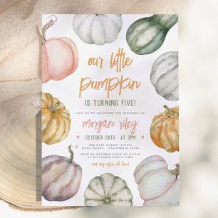 Our Little Pumpkin Cute Boho Fall Birthday Party Invitation