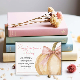 Our Little Pumpkin Fall Baby Shower Book Instead Enclosure Card
