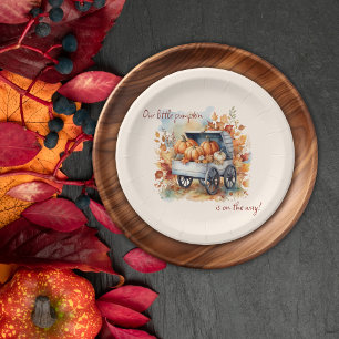 Our Little Pumpkin Fall Baby Shower Gender Neutral Paper Plates