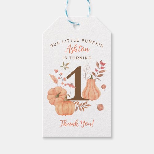 Our Little Pumpkin Fall First Birthday Gift Tag