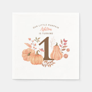 Our Little Pumpkin Fall First Birthday Napkins